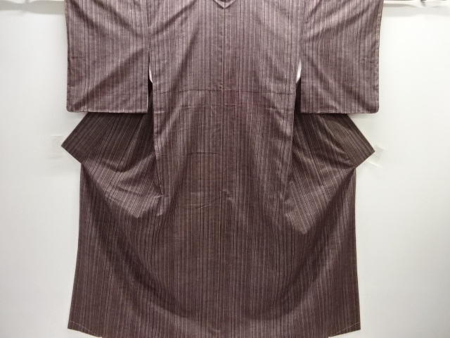 JAPANESE KIMONO / UNUSED TSUMUGI / WOVEN STRIPES